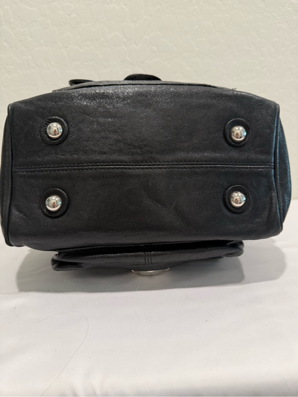 VIA REPUBBLICA NWOT Vintage Italian Leather Satchel Moto Utility Bag Black - Picture 5 of 11
